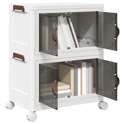 vidaXL stohovateľný úložný box kolesami 2vrstvový 28L 48,5x29,5x59,5cm