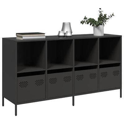 vidaXL Komoda čierna 135x39x73,5 cm oceľ valcovaná za studena