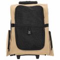 vidaXL Vozík pre domáce zvieratá 3 v 1, dizajn, pieskový, 48 x 32 x (57-106) cm, oxfordská látka