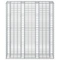 vidaXL Gabiónová vyvýšená posteľ 2 ks 130 x 50 x 150 cm Strieborná