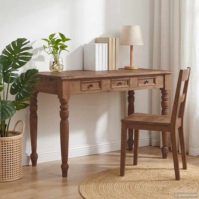 vidaXL Stôl s zásuvkami 117x57x75 cm masívne mahagónové drevo