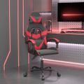 vidaXL Otočná herná stolička čierna a červená umelá koža