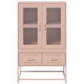 vidaXL Vysoká skrinka ružová 68x39x111,5 oceľ