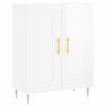 vidaXL Vysoká skrinka lesklá biela 69,5x34x180 cm spracované drevo