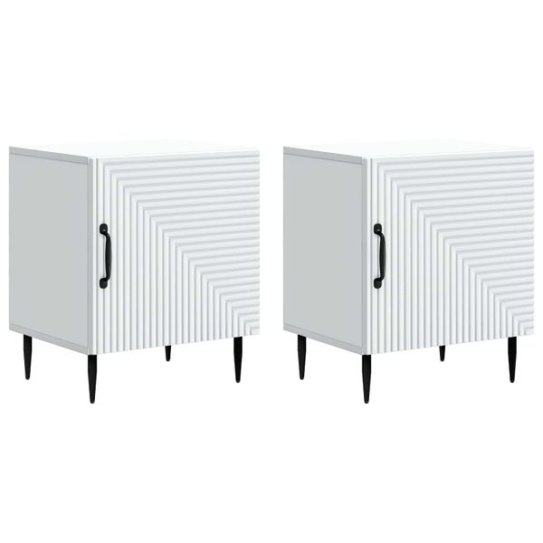vidaXL Nočný stolík 2 pcs Biela 43 x 34,5 x 50 cm Kompozitné drevo