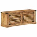 vidaXL Skriňa na topánky 110 x 38 x 45 cm Masívne mango drevo Hnedá