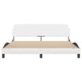 vidaXL Rám postele Dover biely 183x213 cm umelá koža