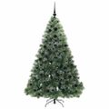 vidaXL Umelý vianočný stromček s 300 LED-i Zelená 180 cm PE a PVC