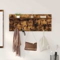 vidaXL Vešiak na stenu Nástenná montáž Dymová dub 100 x 40 x 12 cm