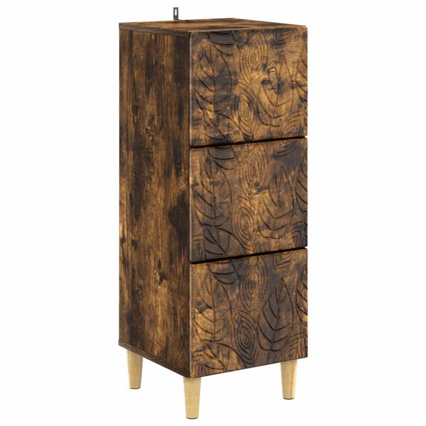 vidaXL Zásuvkový kabinet Dymový dub 33 x 34,5 x 90 cm Kompozitné drevo