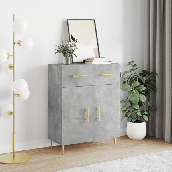 vidaXL Komoda betónovo sivá 69,5x34x90 cm kompozitné drevo
