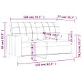 vidaXL 2-miestna pohovka s vankúšmi krémová 140 cm látka