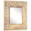vidaXL Ručne vyrezávané zrkadlo 50x50x2,6cm masívne mangovníkové drevo