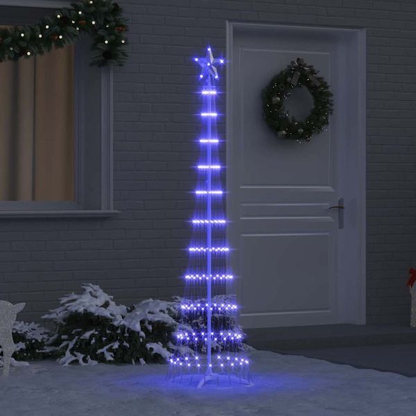 vidaXL LED vianočný stromček s 230 LED-i Modrá 51 x 51 x 190 cm Kov