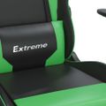 vidaXL Herná stolička s opierkou na nohy čierna a zelená umelá koža