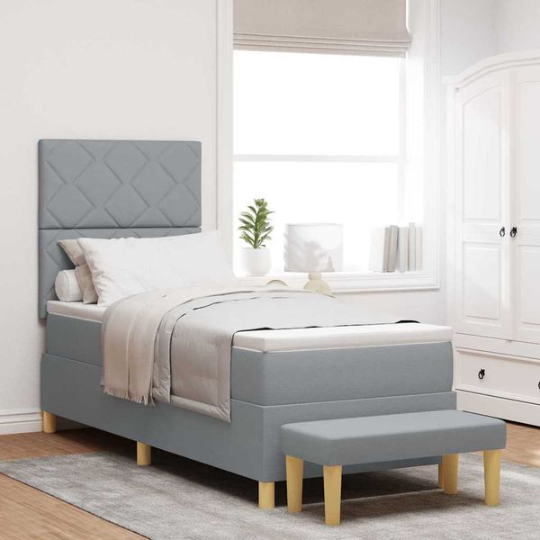 vidaXL Posteľ s pružinovým rámom Svetlosivá 200 x 80 cm látka