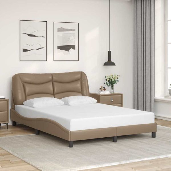 vidaXL Rám postele bez matraca Hvar kapučínový 120x200 cm umelá koža