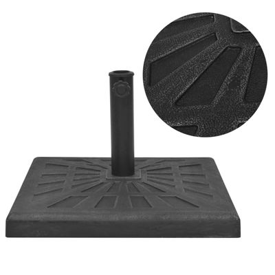 vidaXL Stojan na slnečník, živicový, štvorcový, čierny, 12 kg