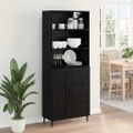 vidaXL Highboard 2 ks Čierny dub 69,5 x 34 x 180 cm Kompozitné drevo
