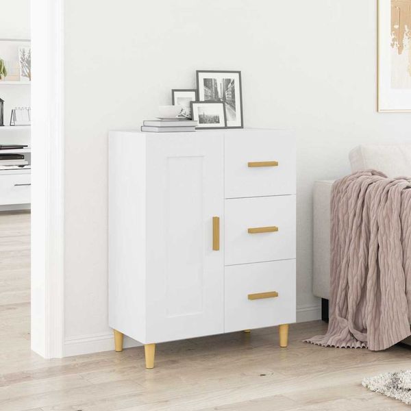 vidaXL Komoda biela 69,5x34x90 cm spracované drevo
