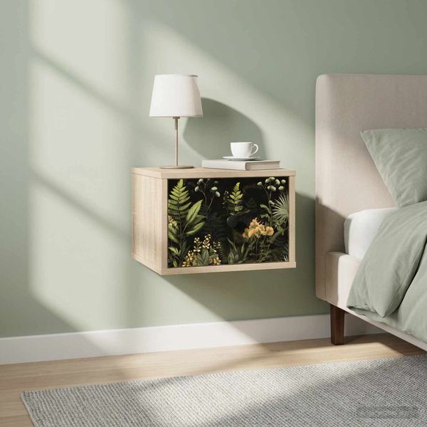 vidaXL Nástenná nočná skrinka RHENEN 2 ks Dub sonoma 36 x 33 x 25 cm