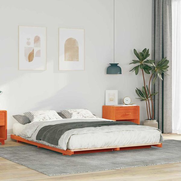 vidaXL Rám postele Včelí hnedý 150 x 200 cm Masívne borovicové drevo