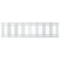vidaXL Gabiónová vyvýšená posteľ 4 ks 400 x 100 x 100 cm Strieborná