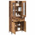 vidaXL Highboard Staré drevo 69,5 x 34 x 180 cm Kompozitné drevo