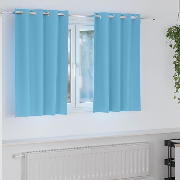 vidaXL Záclony na zatemnenie s krúžkami 2 pcs Svetlomodrá 140 x 140 cm
