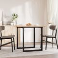 vidaXL Jedálenský stolík v tvare O 80x80x75 cm borovica a oceľ