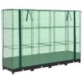 vidaXL Vyvýšený záhon s krytom na skleník, ratanový vzhľad 160x40x123 cm