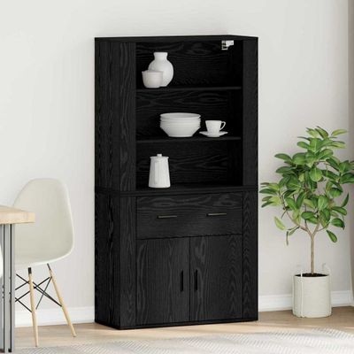vidaXL Highboard Čierny dub 80 x 33 x 150 cm Kompozitné drevo