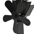 vidaXL Teplom poháňaný ventilátor na krb s 5 lopatkami čierny