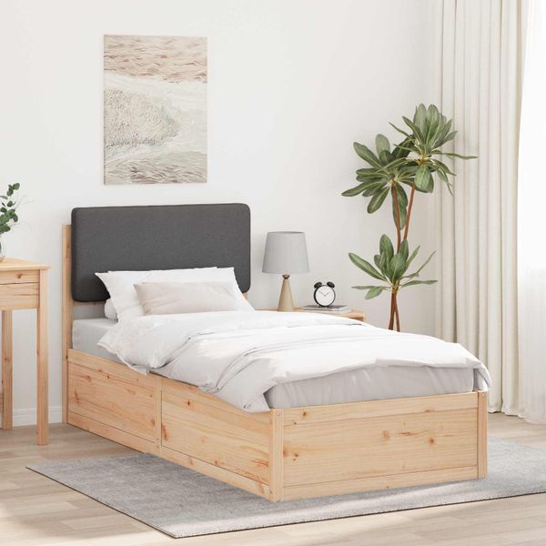 vidaXL Rám postele s čalúneným čelom Tmavo šedá 80 x 200 cm