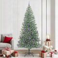 vidaXL Umelý vianočný stromček, snehom obalený, s LED svetlom 240 cm