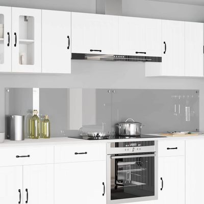 vidaXL Kuchynský obklad 2 pcs Svetlosivá 120 x 50 cm tvrdené sklo