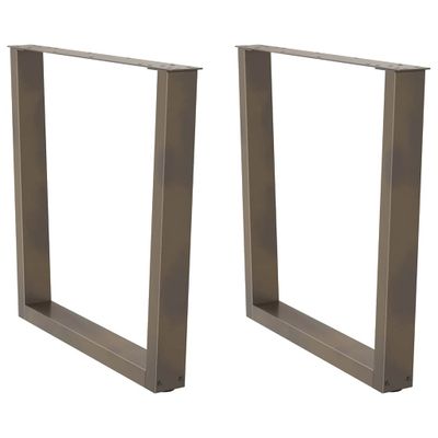 vidaXL Nohy k jedálenskému stolu v tvare V, 2 ks, prírodná oceľ, 90 x (72-73,3) cm, oceľ