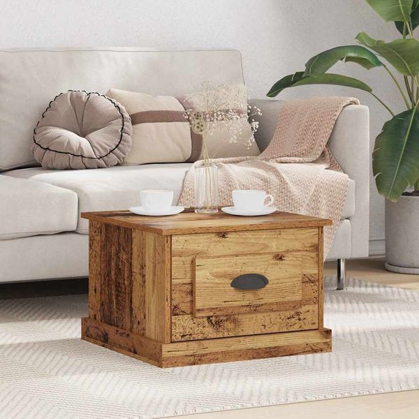 vidaXL Konferenčný stolík Staré drevo 50 x 50 x 35 cm Kompozitné drevo