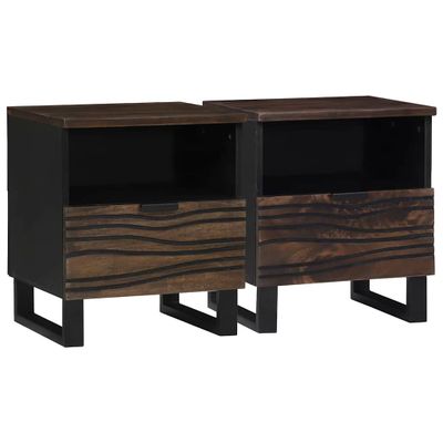 vidaXL Nočný stolík 2 pcs Orech 40 x 33 x 46 cm Kompozitné drevo