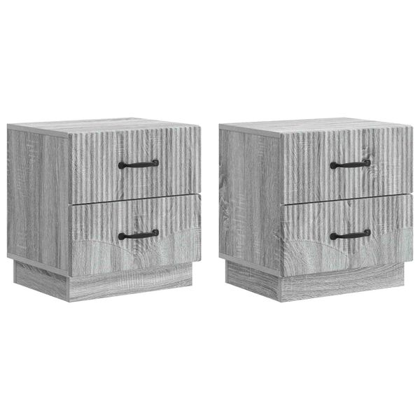 vidaXL Nočný stolík so zásuvkou 2 pcs Sivá sonoma 43 x 34,5 x 44,5 cm