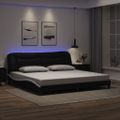 vidaXL Rám postele s LED bez matraca Hvar čierny a biely 200x200 cm