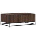 vidaXL Konferenčný stolík hnedý dub 90x57x35 cm kompozit. drevo a kov