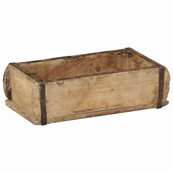 vidaXL Podnos s úložiskom Hnedá 30 x 15 x 9 cm Masívne obnovené drevo