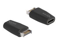 USB adaptér - 20 pin Key A (M) do USB-C (F) - USB 3.2 Gen 2 - čierna
