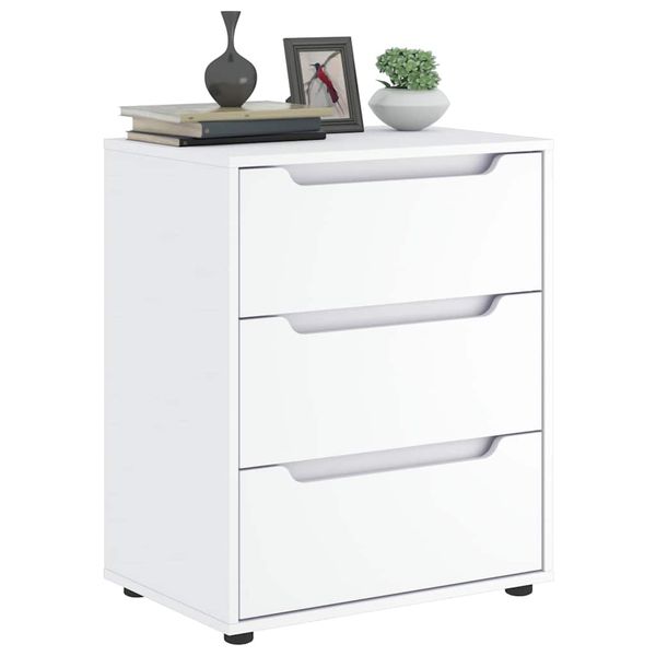 vidaXL Komoda „VISNES“ biela 60x40x73 cm, drevo