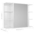 vidaXL Skrinka so zrkadlom lesklá biela 80x20,5x64 cm spracované drevo