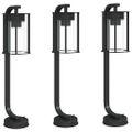 vidaXL Vonkajšie stojace lampy 3 ks čierne 60 cm nehrdzavejúca oceľ