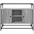 vidaXL TV skrinka sklenená doska sivá sonoma 98x35x81 cm kompoz. drevo