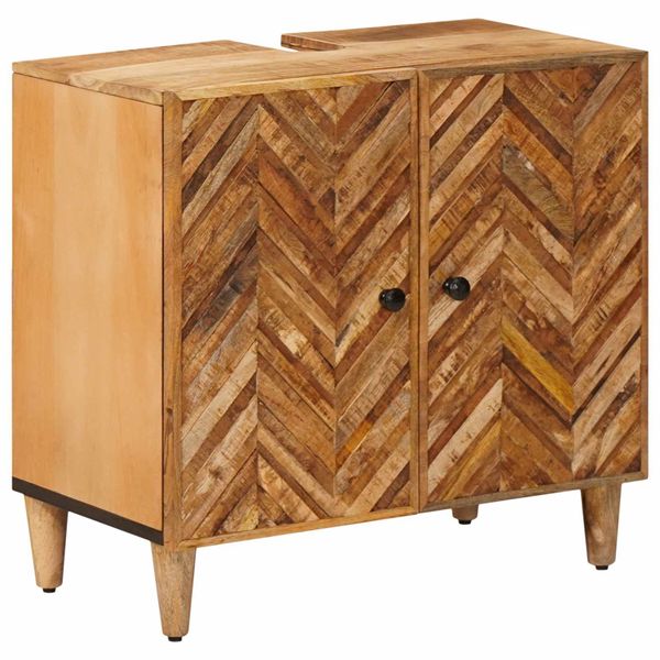 vidaXL Skrinka pod umývadlo Hnedá 62 x 33 x 58 cm Masívne mango drevo