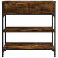 vidaXL Konzolový stolík dymový dub 72,5x25x75 cm kompozitné drevo